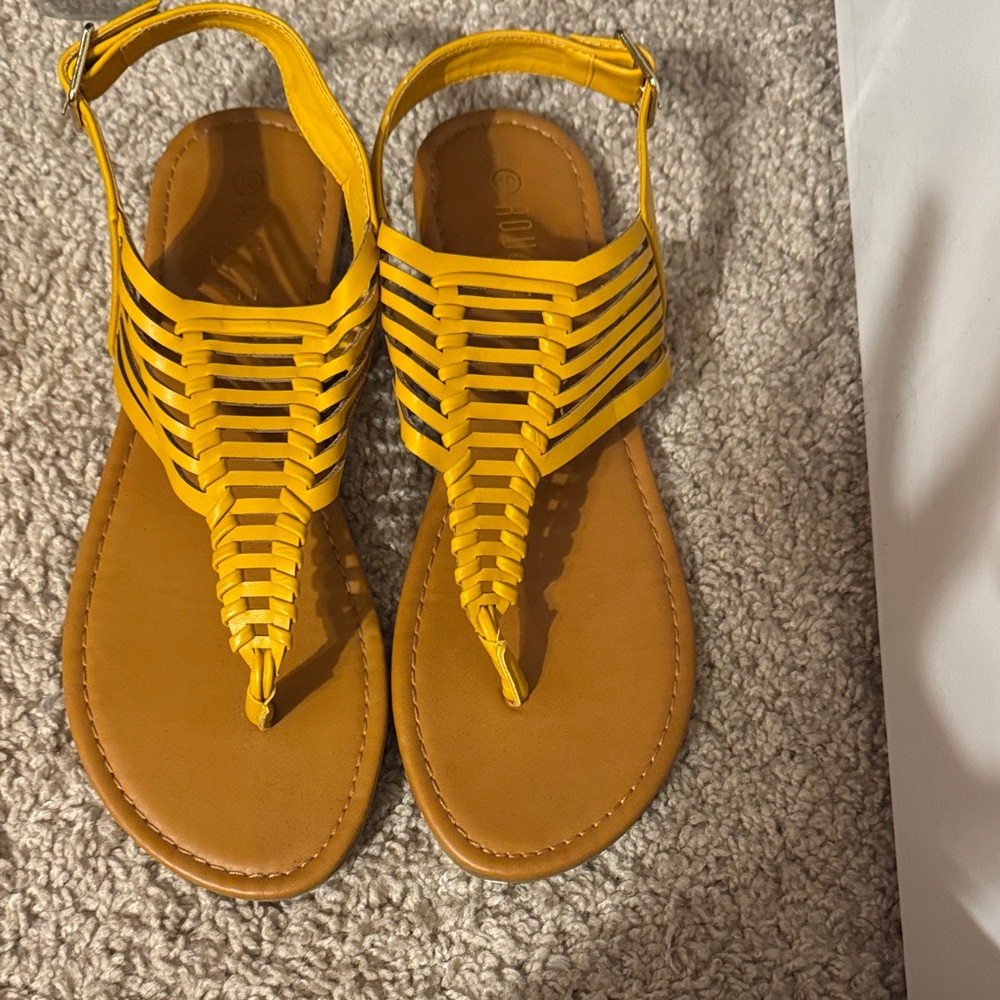 Yellow Strappy Sandals